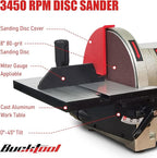 BUCKTOOL Direct Drive Bench Belt Sander, 4x36 in Belt and 8 in Disc Sander, 3/4HP Belt Sander for Woodworking, 5.0A Benchtop