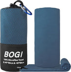 BOGI Microfiber Travel Sports Towel-Quick Dry Towel, Soft Lightweight Microfiber Camping Towel Absorbent Compact Travel Towel for Camping Gym Beach Yoga Swimming Backpacking (S:16''x32'',2Pcs-Nblue)