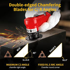 2 in 1 Pneumatic Chamfering Tool- Mini Air Chamfer Tool with Multi-Angle Chamfering Kit,45 Arc Corner Deburring Beveling Chamfer Machine for Metal, Acrylic,Woodworking (Red)
