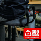 Garage Stool, Adjustable Height Swivel Work Mechanic Shop Stool with Backrest, Pneumatic Shop Chair for Home, Workshop, 300 LBS Capacity, 360° Rotation, Heavy Duty, Black
