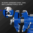 VEVOR Bench Vise 6 Inch, Double Swivel Rotating Heavy Duty Vise Head/Body Rotates 360°,Pipe Vise Bench Vices 30Kn Clamping Force,for Clamping Fixing Equipment Home or Industrial Use