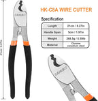 Sanuke Cable Cutters, 8-inch High Leverage Cable Cutter Heavy Duty-Multifunctional Industrial High Hardness Sharp Cutting for Copper, Aluminum, Wire, Communications Cable