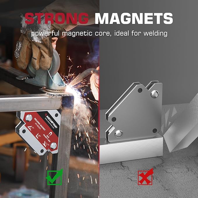 ARCCAPTAIN Welding Magnets 25LB&55LB&75LB 6Pcs Welding Magnet Set, Magnetic Welding Holder, Holding Power Welding Accessories