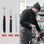 6 Pieces Telescoping Inspection Mirror Mechanic Magnet Stick Magnetic Pick Up Tool Round Mirror Inspection Tool Adjustable Telescoping Mirror 1.5 lb, 8 lb, 10 lb Telescope Tools for Men, Dad, Husband