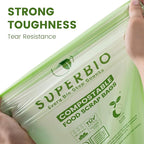 SUPERBIO 2.6 Gallon Compostable Food Waste Bags, 100 Count, 1 Pack, Flat Top Food Scrap Bags， ASTM D6400，Certified by BPI and OK compost INDUSTRIAL,9.84L