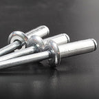 Linkup 500pcs pack 2.4mm x 12mm Pop blind Rivets, 2.4mm x 12mm pop rivets,Aluminum Body Steel Mandrel Rivets (Silver),Dome Head aluminum rivets