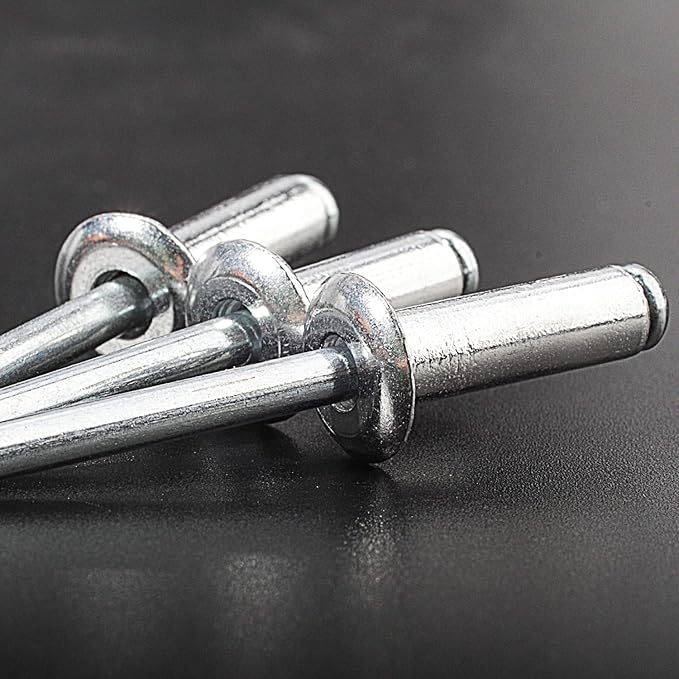 Linkup 150pcs pack 5/32" x 1" Pop blind Rivets, 4mm x 25mm pop rivets,Aluminum Body Steel Mandrel Rivets (Sliver),Dome Head aluminum rivets