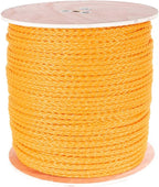 Hollow Braid Polypropylene Rope (1/2 Inch, 500 Feet, Yellow) - Barrier Rope - Trail Marking, Crowd Control, Golf Courses
