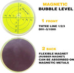 Magnetic Round Bubble Level Tool Bullseye Inclinometer Machinist Pocket Precision Spirit String Circular - Trailer Rv Leveling System Blocks Table Post Indicators Camper Leveler Magnet 2.4 Inch 60mm