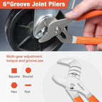 ValueMax 6-Piece Pliers Set, Includes 6 Inch& 4-3/4 Inch Long Nose Pliers, 6 Inch& 4-1/4 Inch Diagonal Pliers, 6 Inch Slip Joint Pliers, 8 Inch Groove Joint Pliers, Dipped Handle for DIY& Home Use