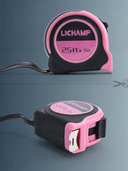 Lichamp Tape Measure 25 Feet, Pink Tape Measure 3 Pack 25ft x 1in with 1/8 Fractions, 0325PK
