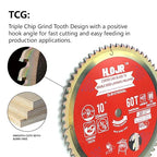 Circular Saw Blades Woodworking TA Series,10" 60-Tooth 5/8" Arbor, for Laminate, Melamine Board, Special Anti-Thermal Adhesion Coating on Cutting Edges -TA,High Finish,Long Life,DLM 10" 60T TA