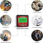 Digital Inclinometer Angle Finder Gauge, IP54 Digital Electronic Protractor Bevel Gauge, Inclinometer Angle Cube Level Box with LCD screen for Woodworking, Table Saw and etc