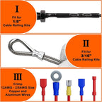 Sanuke Hydraulic Crimping Tool 10 Tons 12 AWG to 2/0 AWG, Battery Cable Lug Wire Terminal Crimper with 9 Die Sets, 1/8” Wire Rope Crimping Tool