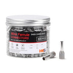HKS 600PCS Wire Ferrule Connectors - AWG 12-4.0mm² Copper Barrel Pin Cord Ends Insulated Ferrules Terminals - E4009 Grey