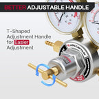 ARCCAPTAIN Oxygen and Acetylene Regulators CGA540 and CGA510, Compatible with V-Style Torch Cutting, Heavy-Duty Gas Welding Pressure Regulators with T-Handle Adjustments