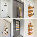Over the Door Hooks 4Pcs L=5.5" Fit 1 3/8" Door Steel with White Rubber Coating Hanging Towel Robe Clothing Hanger for Bathroom Room Wreath Ironing Board Holder Cute Thin Single Heavy Duty