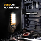 2Pack LED Work Light, 1500Lumens Rechargeable Magnetic Flashlight Rotatable Mechanic Light with Hanging Hook Job Site Lighting, Portable Worklight for Repairing Working Camping Hiking