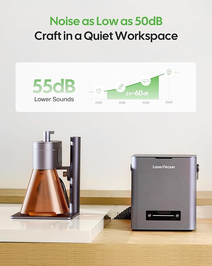 LaserPecker LP4 (Ultimate) with Desktop Air Purifier, Dual-Laser Engraver Cutter 160x300mm Workspace, Auto-Cleaning Smoke Fumes Engrave Tumblers Metal Wood Plastic Glass with Slide & Rotary Extensions