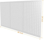 TORACK 3Pcs Metal Pegboard Panels(16x24 inch) for Wall Garage Utility Tools Storage Pegboard for Workbench, Modular Peg Board Tool Organizer Board Kit(Pack of 3, Grey)