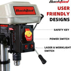 BUCKTOOL 10-Inch Drill Press 6.0 Amp 3/4 HP Bench Drill Press 5-Speed Benchtop Drilling Machine with LED Work Light