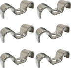 6pcs 12mm(1/2 inch) Double Line Clamp Heavy Duty 1 Hole Conduit Strap 304 Stainless Steel M-Type Pipe Strap For Wire Pipe Cord Installation