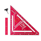 Pro 12 Inch Advanced Carpenter Square-Jig Block -Leve-Accurate Flatwork- Framing Square- Multi-Angle Measuring Tool (90° & 180°) for Carpenters & Architects (Red)