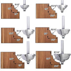 6pcs Classical Cove Router Bit Set,1/4" Shank Cove & Fillet Bits,Carbide Tipped Cutters for Wood Standard Cove Profiling,Molding,Edging