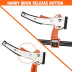 Jorgensen 4-inch Bar Clamp Set, Bar Clamp for Woodworking, Quick Release Gear Clamp with 600 lbs Load Limit - 2 Pack