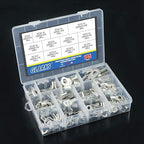 Glarks 105Pcs 12 Type Heavy Duty Wire Lugs Battery Cable Tinned Copper Eyelets Tubular SC Ring Terminals Connectors with Spy Hole Assortment Kit