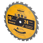 10 Inch Thin Kerf Ripping Table Saw Blade TCT 24 Teeth FTG 5/8-Inch Arbor for Wood Cutting