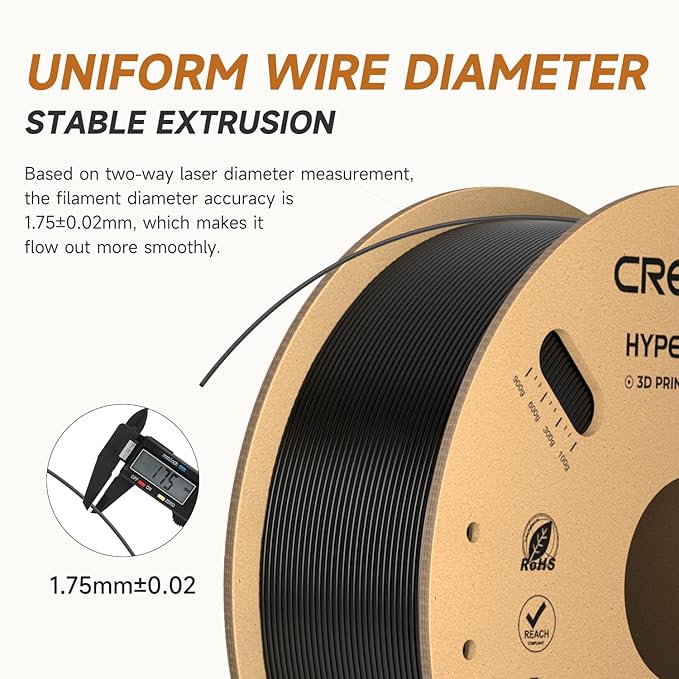Creality Hyper PLA Filament 1.75mm Black & White 2KG, 30-600mm/s High Speed PLA 3D Printer Filament, 2 Pack 1kg Spool(2.2lbs) PLA, Dimensional Accuracy +/-0.02mm, Fit Most FDM 3D Printer