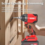 NAWIN Cordless Impact Wrench, 258Ft-lbs & 350Nm Power Impact Socket Set, 1/2 inch, Multi-Speed Adjustment, Led Light, 20V Impact Wrench with 1×4.0Ah Battery, Fast Charger