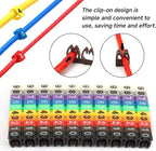 Wire Number Labels, 0.1 x 0.1in Colorful Wire Number Tube Cable Marker, Digital Number Clip on Wire Marker, Plastic Wire Numbering Marker for Wires Management, 150Pcs