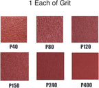 6 PCS Sanding Belt 2x72, Aluminum Oxide Belt Sander Sandpaper, 40 80 120 150 240 400 Grits Assortment (2x72in)