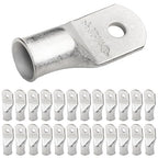 SELTERM 25pcs 3/0 AWG 1/4" Stud Marine Grade Tinned Copper Battery Cable Lugs, 000 Gauge Ring Terminals, UL Wire Lugs Electrical Battery Cable Ends, Tinned Copper Lugs Battery Terminal Connectors