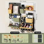Pegboard Wall Organizer Combination Kit, Wall Organizer with 4 Pegboards and 20 Accessories Hanging, Wall Mounted Peg Board Display Panels for Home and Office - 19.5” x 9.5” (White and Black)