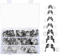90 Pcs Two Hole Strap U Clamp,Pipe Strap U Bracket Clamp, Stainless Steel Rigid Pipe Strap U Bracket Tube Strap Clamp Kit for Pipe Tube Fixing Mounting - 5/16" 3/8" 9/16" 1/2" 5/8" 3/4" 1"
