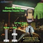 Heavy-Duty Deburring Chamfer Tool with Sharp Tungsten Carbide Blades,Fast Hex Shank Deburr Drill Bit, External Burr Removal for Metal Rod Bolt Pipe 3D Printing PVC in 5/8" to 1-3/8"Diameter(16~35mm)