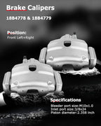 cciyu Front Left & Right Brake Calipers Assembly w/Bracket 18B4778 18B4779 2001-2007 For Ford For Escape,2001-2006 For Mazda For Tribute,2005-2006 For Mercury For Mariner
