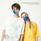 KN95 Face Masks 50 Pack Tie Dye Breathable Safety Respirator 5-Ply Multicolor Cup Dust Disposable KN95 Mask For Adult