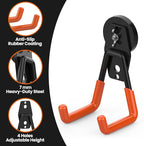 4 Pack Large Heavy Duty Magnetic Hook Extra Strong Magnetic Garage Hooks Big NdFeB Industrial Magnet Hooks Magnetic Utility Storage Holder Organization with Anti-Slip Coating for Hanging Garden Tool