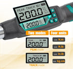 1/2" Drive Digital Torque Wrench with 10-200Nm (7.4-147ft-lb) Range, ±2% Calibrated Accuracy, Smart LED & Buzzer Duo-Alert, and Memory Function for Reliable Automotive, Car, and Truck Lug Nuts