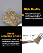 Rocaris 15 Pack Brass Coated Wire Brush Wheel & Cup Brush Set with 1/4-Inch Shank, 3 Sizes Coated Wire Drill Brush Set Perfect for Removal of Rust/Corrosion/Paint