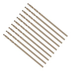 Drill Bit, #56 Cutting Diameter, 4341 HSS Gold Finish 118° Cutting Angle Number Jobber Bits - (Applications: for Drilling Soft Metal Plastic Wood), 10-Pieces