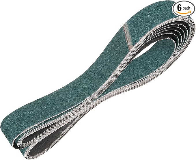 HARFINGTON 2 1/2 x 60 Inch Sanding Belts, 6 Pcs 40 Grit Zirconia Abrasive Belt Sander File Belt for Woodworking, Metal Polishing, Knife Sharpener