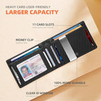 RUNBOX Slim Wallets for Men - Leather Money Clip Mens Wallet - RFID Blocking Front Pocket Bifold Wallet - Thin Credit Card Holder with Gift Box