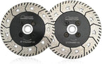 SHDIATOOL Granite Turbo Cutting Blades Two-In-One Design Cut Grind Sharpen Marble Concrete and Bricks Set of 2 Pieces 4.5 Inch and 5 Inch