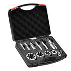 NPT Tap and Die Set – 1/8" to 1" Pipe Threading Tool Kit, GCr15 Alloy Steel Taper Tap and Hex Die Set with Storage Case for NPT Thread Repair and Cutting