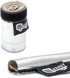 Heat Shroud Aluminized Sleeving Heat Shield fuel line wire heat sleeve 3/4" I.D. x 3FT with 10 Pcs 7.8Inch Stainless Steel Cable Metal Zip Ties